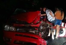 Carro de passeio colide com ônibus na PI-214, zona rural de Luzilândia
