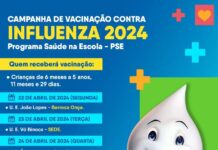 Última etapa de vacinação contra Influenza na rede pública de ensino acontece nesta segunda (22)