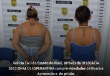 Polícia em Esperantina cumpre mandados e prende duas mulheres por roubo e tráfico de drogas