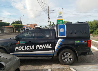 Viatura da Policia Penal em Parnaiba, capota na BR 343 em Piracuruca
