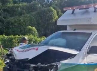 Ambulância de Joaquim Pires bate em vaca preta na PI-211, próximo à cidade